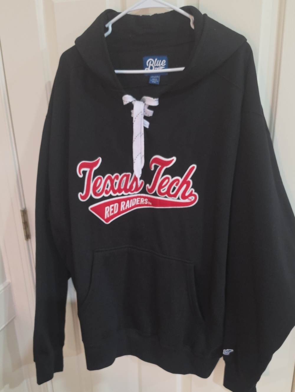 Blue 84 Texas Tech Red Raiders Lace-Up Pullover Black Hoodie - Size 2XL